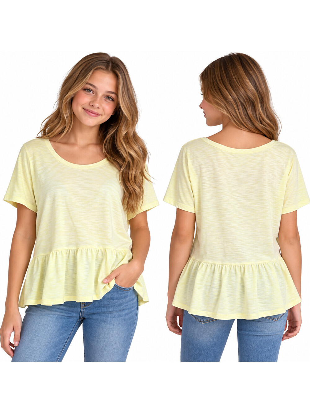 Girls Wonder Nation Yellow Tye Dye Top Short Sleeve Pullover Shirt Size XXL (18)